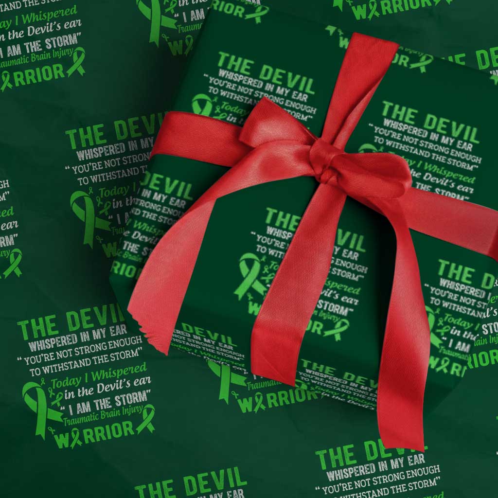Traumatic Brain Injury Awareness Wrapping Paper Roll I Am The Storm TBI Warrior - Wonder Print Shop