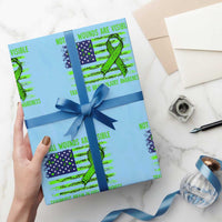 Traumatic Brain Injury Awareness Wrapping Paper Roll Not All Wounds Are Visible TBI Warrior American Flag - Wonder Print Shop