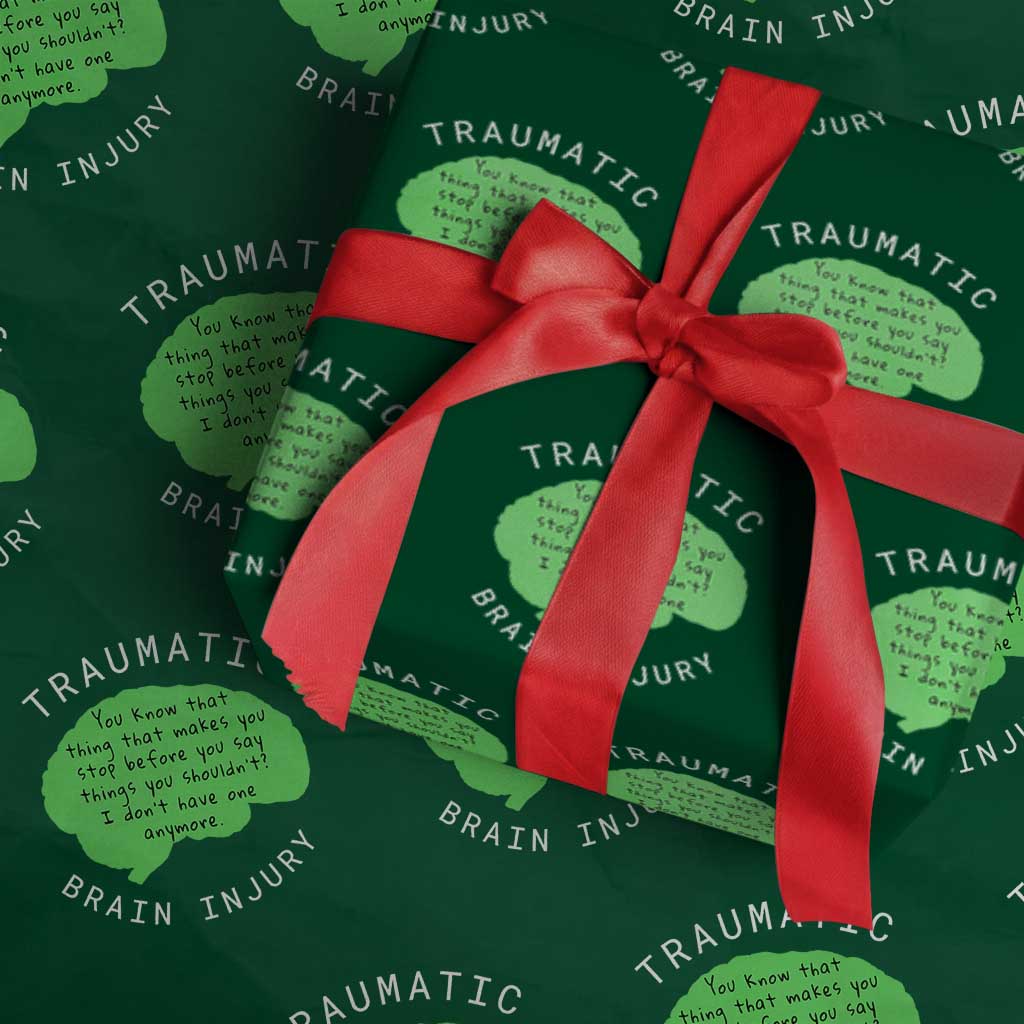 Traumatic Brain Injury Awareness Wrapping Paper Roll TBI Support - Wonder Print Shop