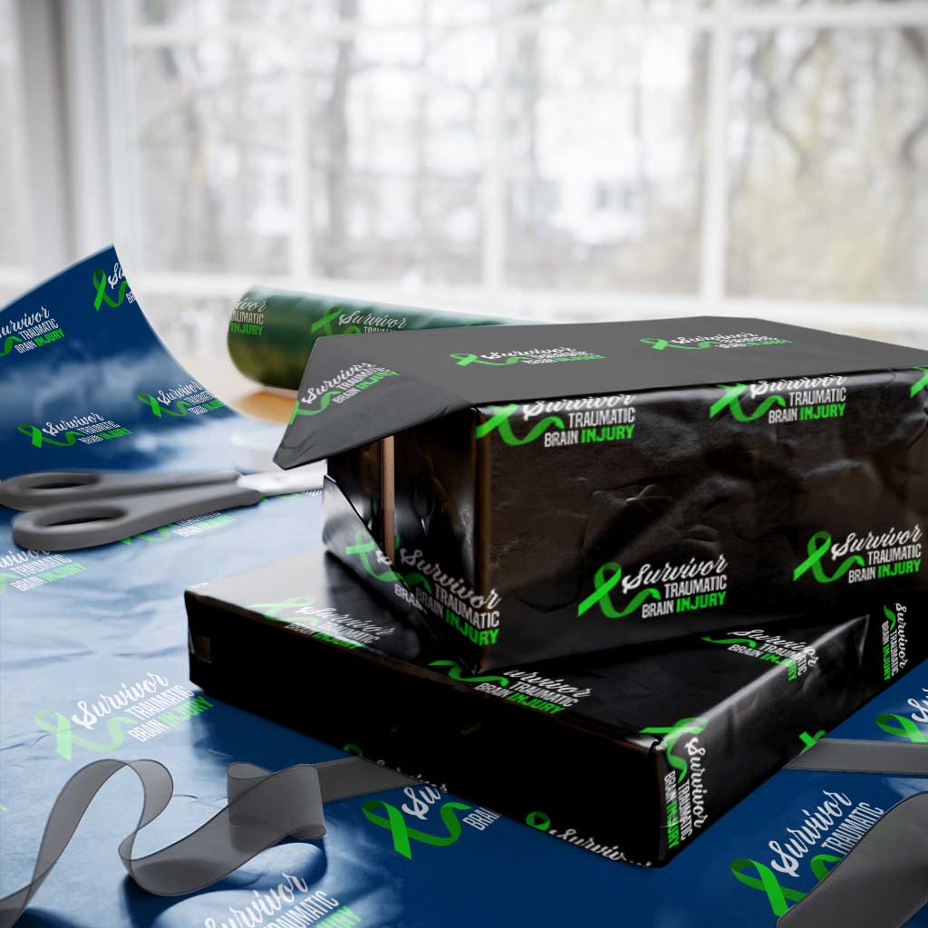 Traumatic Brain Injury Awareness Wrapping Paper Roll TBI Survivor - Wonder Print Shop
