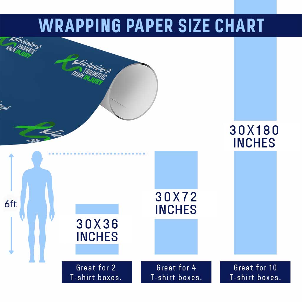 Traumatic Brain Injury Awareness Wrapping Paper Roll TBI Survivor - Wonder Print Shop