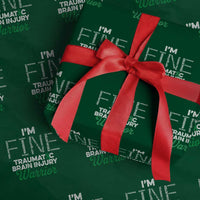 Traumatic Brain Injury Awareness Wrapping Paper Roll TBI Warrior I'm Fine - Wonder Print Shop