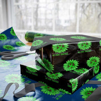 Traumatic Brain Injury Awareness Wrapping Paper Roll TBI We Fight Together Green Sunflower - Wonder Print Shop