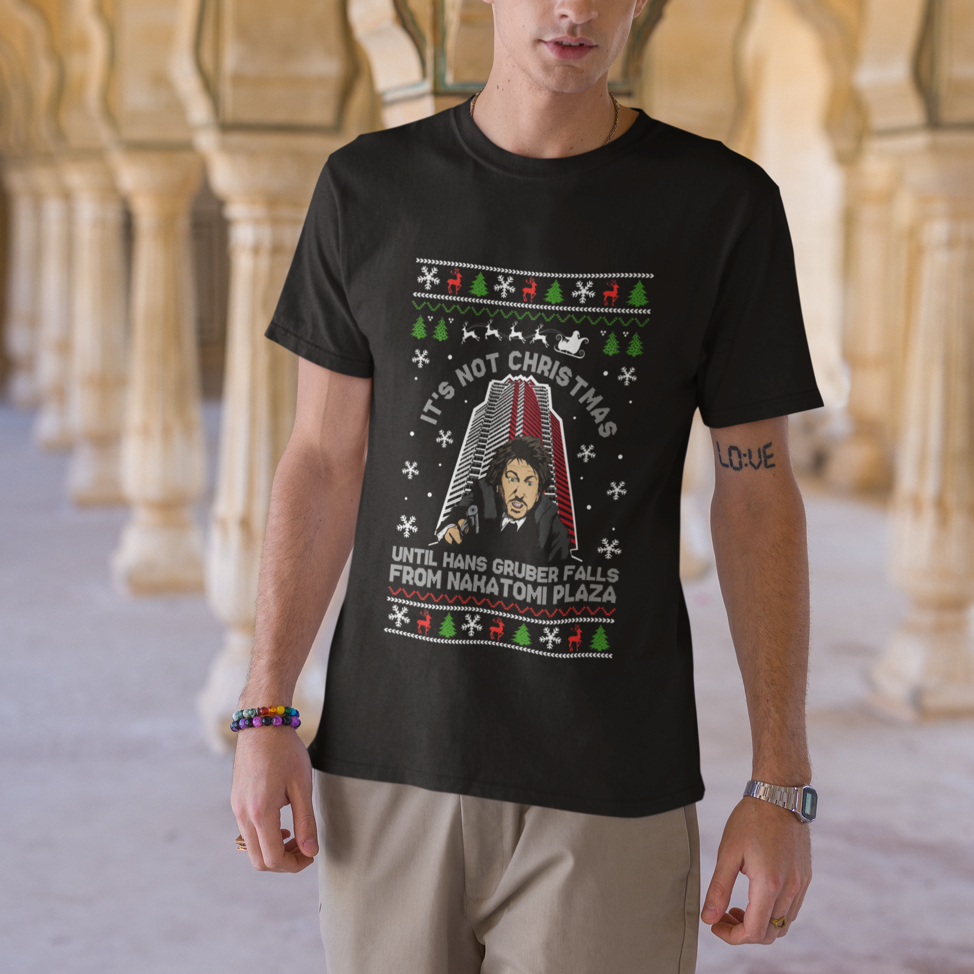 Nakatomi Plaza T Shirt It's Not Christmas Until Hans Gruber Falls - Wonder Print Shop
