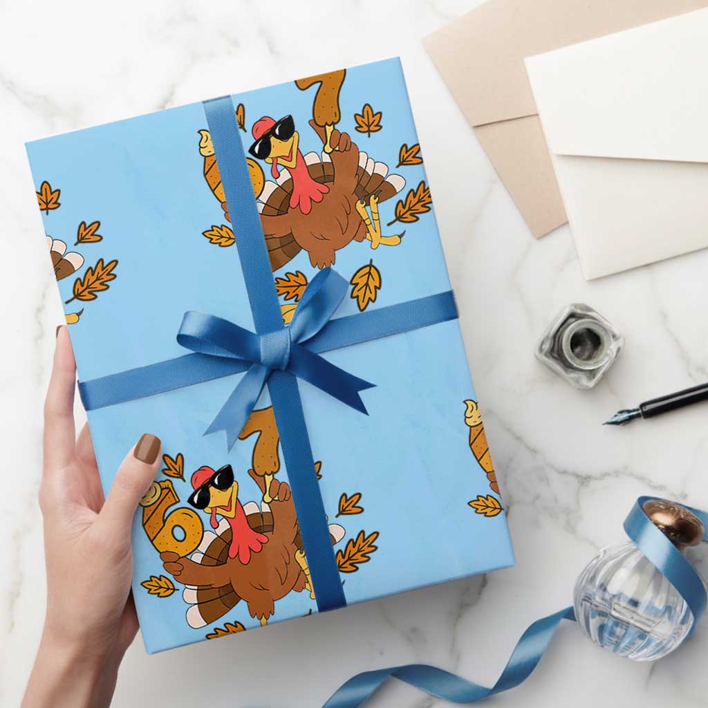 Trending Six Seven Meme Turkey Wrapping Paper Roll Funny Thanksgiving Gift - Wonder Print Shop