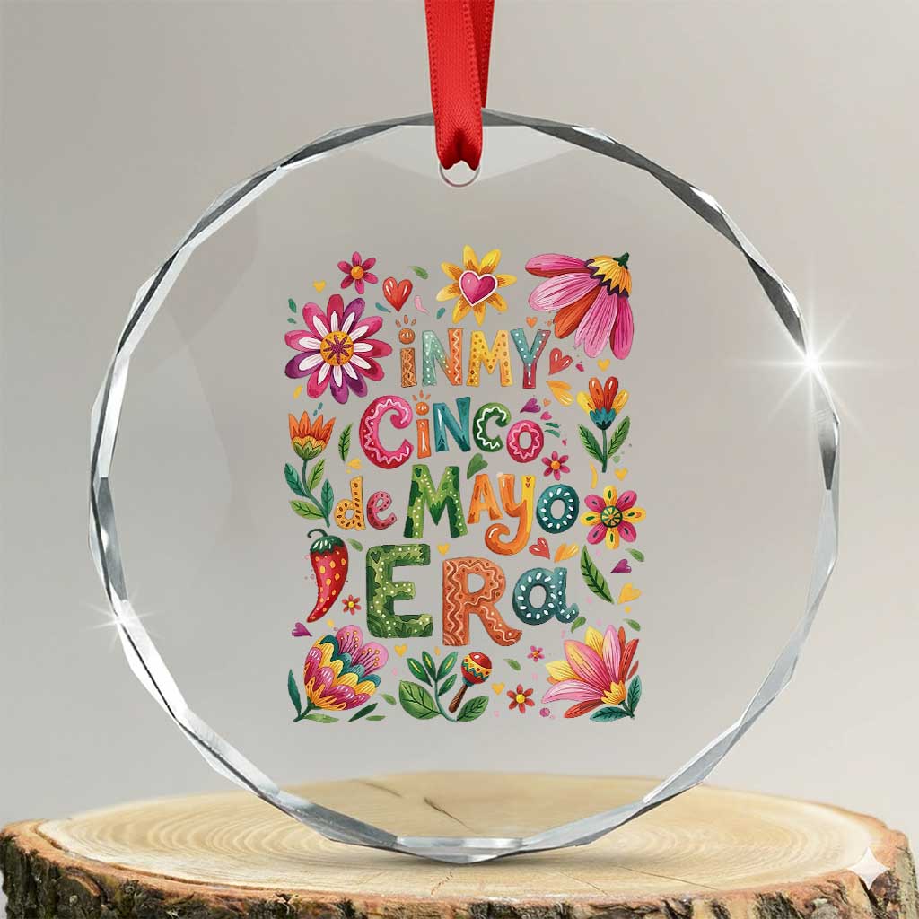 Trendy Floral Fiesta Celebration Crystal Glass Ornament In My Cinco De Mayo Era