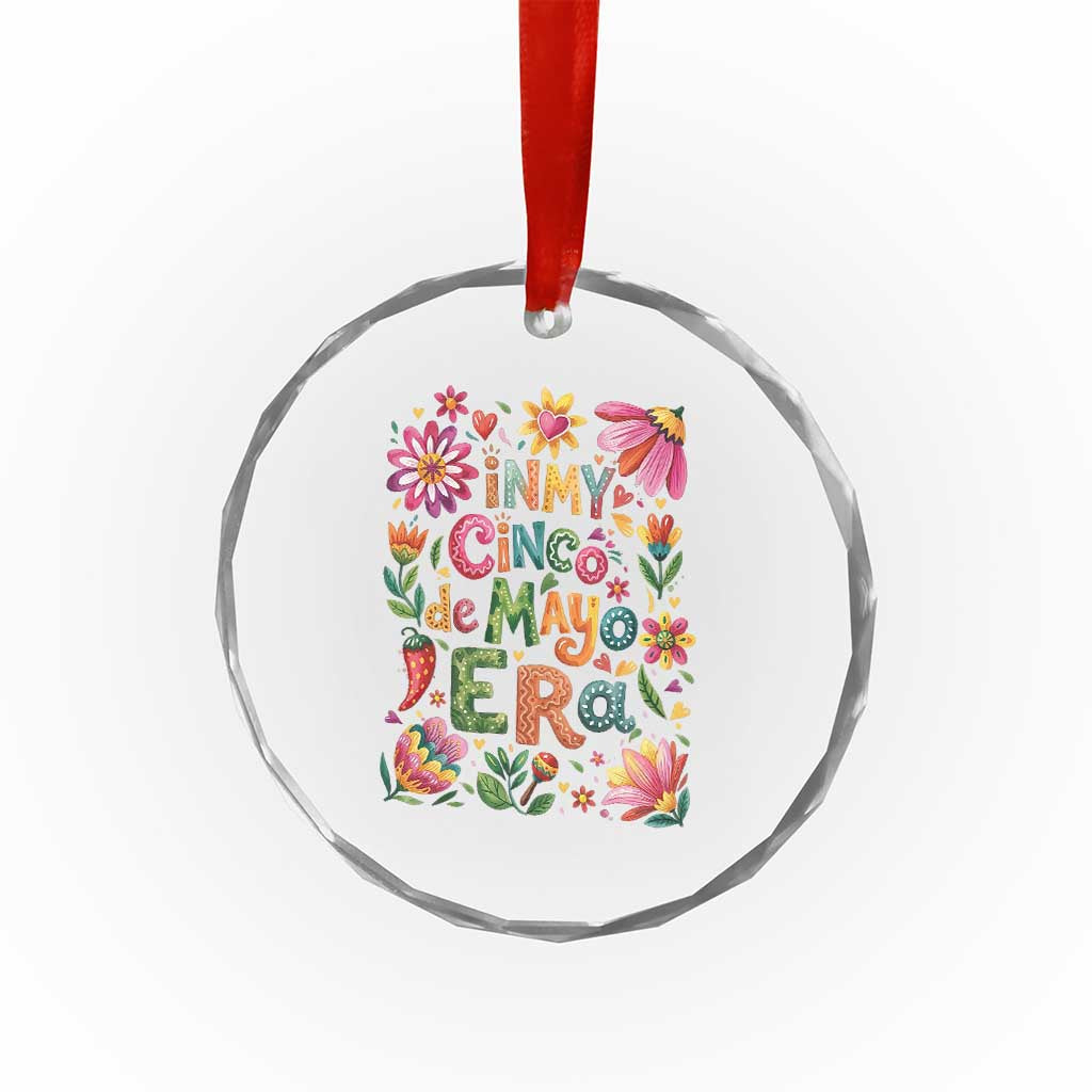 Trendy Floral Fiesta Celebration Crystal Glass Ornament In My Cinco De Mayo Era