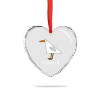 Triangull Funny Triangle Seagull Meme Heart Crystal Glass Ornament Geometry Bird Pun Minimalist Coastal Graphic