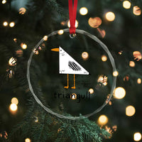 Triangull Triangle Seagull Bird Pun Crystal Glass Ornament Funny Math Teacher Humor