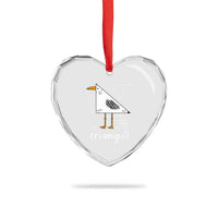 Triangull Triangle Seagull Bird Pun Heart Crystal Glass Ornament Funny Math Teacher Joke Humor
