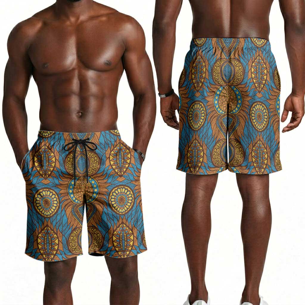 Tribal Earth African Ankara Pattern Shorts for Men
