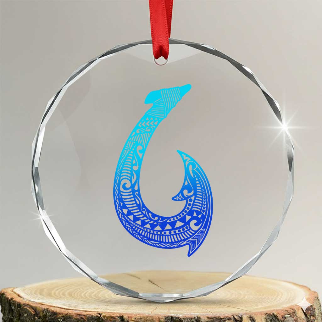 Tribal Makau Hawaiian Fish Hook Pacific Islander Hawaiian Crystal Glass Ornament