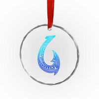 Tribal Makau Hawaiian Fish Hook Pacific Islander Hawaiian Crystal Glass Ornament