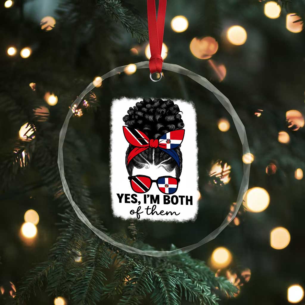 Trini Dominican Girl Crystal Glass Ornament Yes Im Both Trinidad And Tobago Dominican Pride