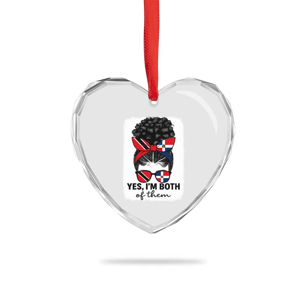 Trini Dominican Girl Heart Crystal Glass Ornament Yes Im Both Trinidad And Tobago Dominican Pride