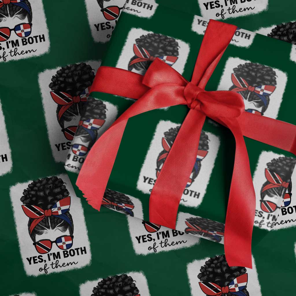 Trini Dominican Girl Wrapping Paper Roll Yes Im Both Trinidad And Tobago Dominican Pride