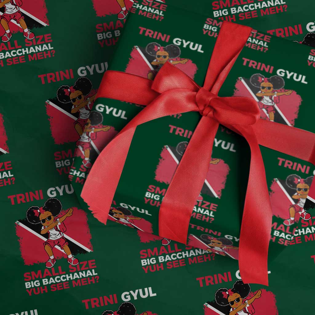 Trini Gyul Wrapping Paper Roll Funny Trinidadian Girl Afro Island Girls Caribbean - Wonder Print Shop