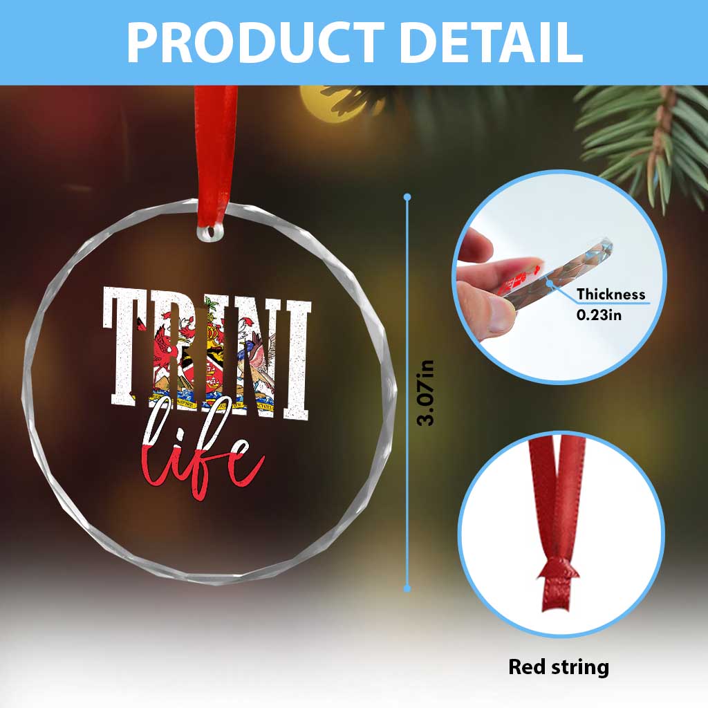 Trini Life Crystal Glass Ornament Trinidad and Tobago Flag Caribbean Souvenir TS10