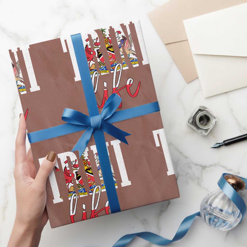 Trini Life Wrapping Paper Roll Trinidad and Tobago Flag Caribbean Souvenir - Wonder Print Shop