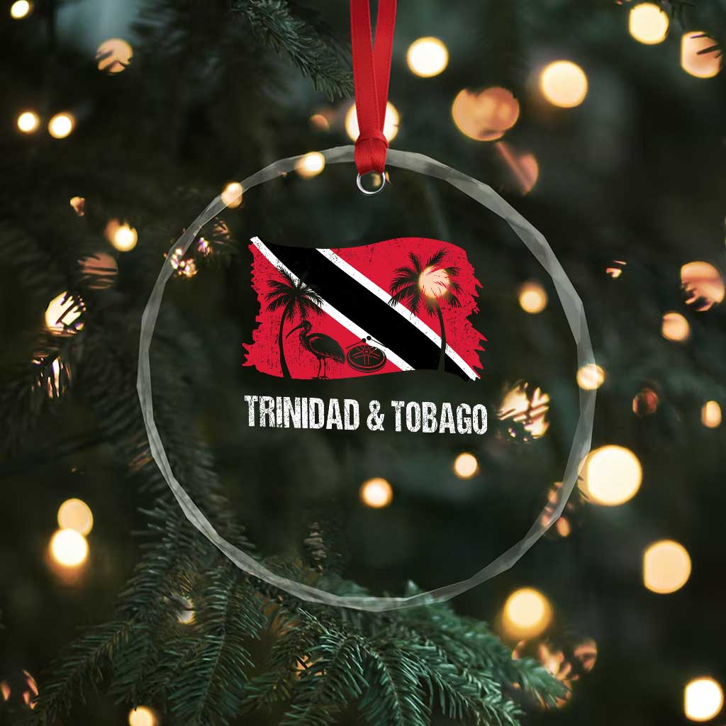 Trini Pride Crystal Glass Ornament Caribbean Trinidad And Tobago Flag