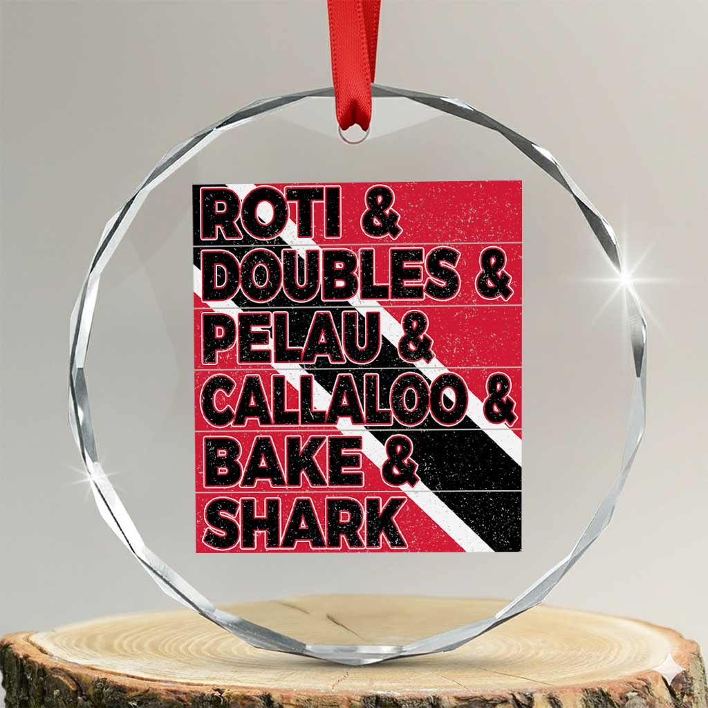 Trini Pride Crystal Glass Ornament Trinidad and Tobago National Food TS10