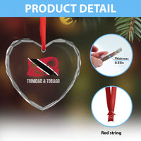 Trini Pride Heart Crystal Glass Ornament Caribbean Trinidad And Tobago Flag
