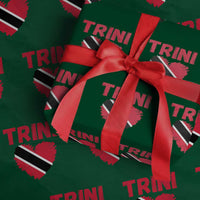 Trini Pride Wrapping Paper Roll Trinidad and Tobago Heart Flag Caribbean Roots - Wonder Print Shop