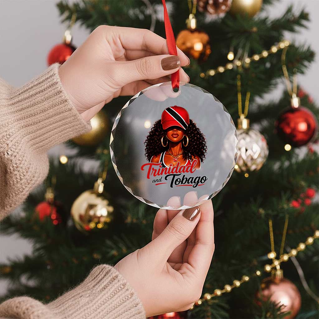 Trinidad and Tobago Afro Girl Crystal Glass Ornament Trini Black Queen Caribbean Pride Heritage Gift