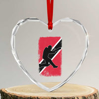 Trinidad and Tobago Cricket Heart Crystal Glass Ornament Retro Vintage Sport Trini Trinidadian Flag Cricket Fan