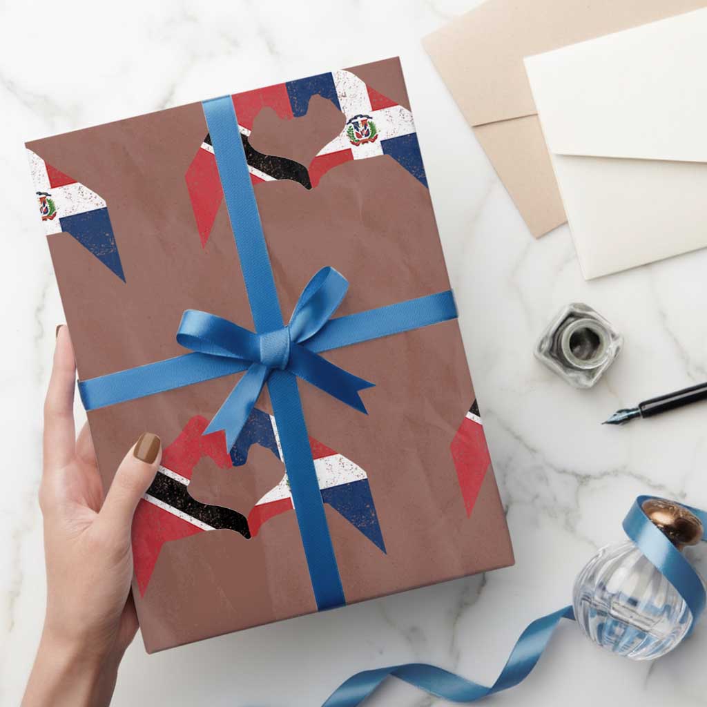 Trinidad and Tobago Dominican Wrapping Paper Roll Two Flags One Heart