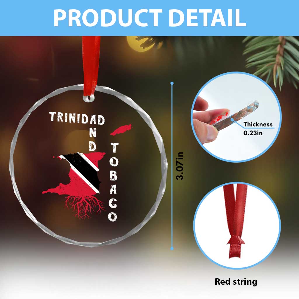 Trinidad and Tobago Flag Crystal Glass Ornament Trini Trinidadian Proud TS10