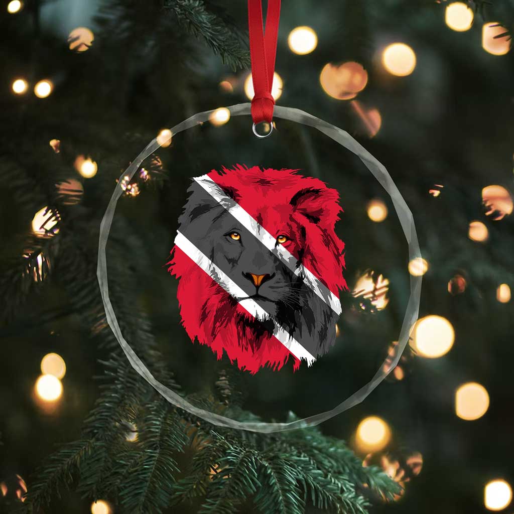 Trinidad and Tobago Flag Lion Crystal Glass Ornament Caribbean Souvenir TS10