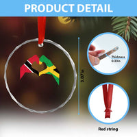 Trinidad and Tobago Jamaican Crystal Glass Ornament Two Flags One Heart