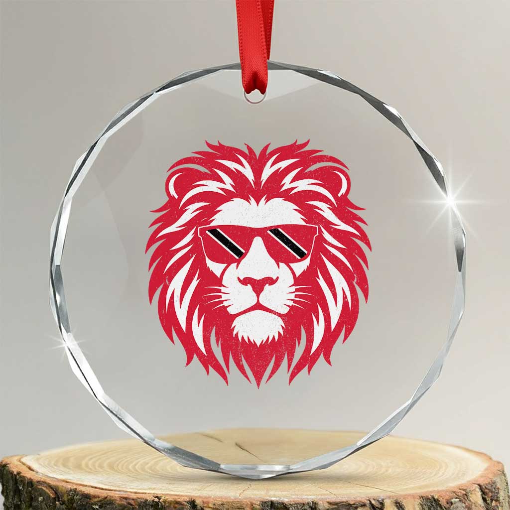 Trinidad and Tobago Lion Crystal Glass Ornament Vintage Caribbean Pride