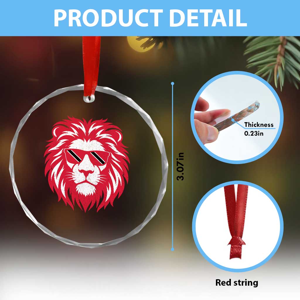Trinidad and Tobago Lion Crystal Glass Ornament Vintage Caribbean Pride