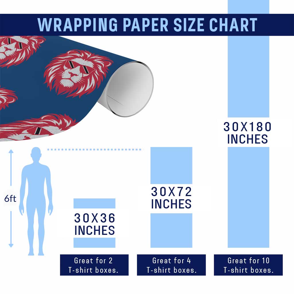 Trinidad and Tobago Lion Wrapping Paper Roll Vintage Caribbean Pride