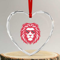 Trinidad and Tobago Lion Heart Crystal Glass Ornament Vintage Caribbean Pride