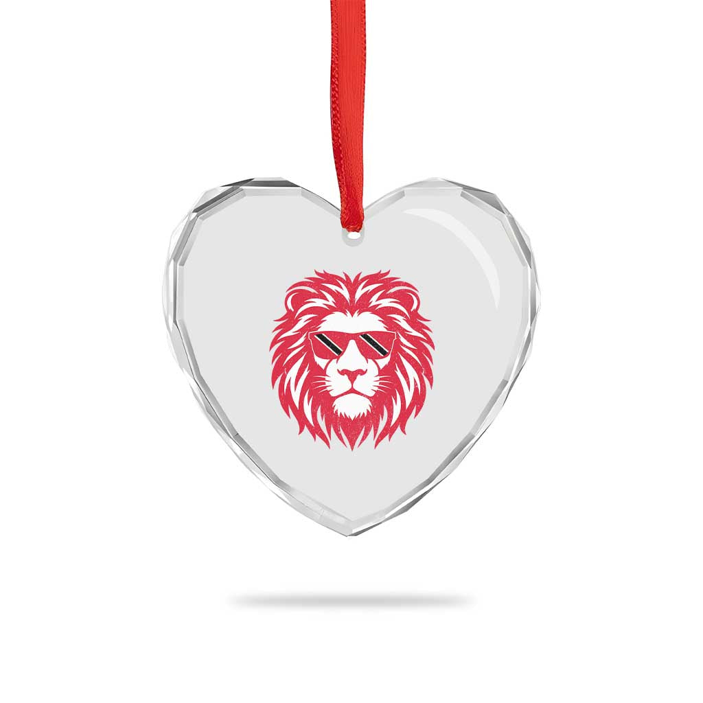 Trinidad and Tobago Lion Heart Crystal Glass Ornament Vintage Caribbean Pride