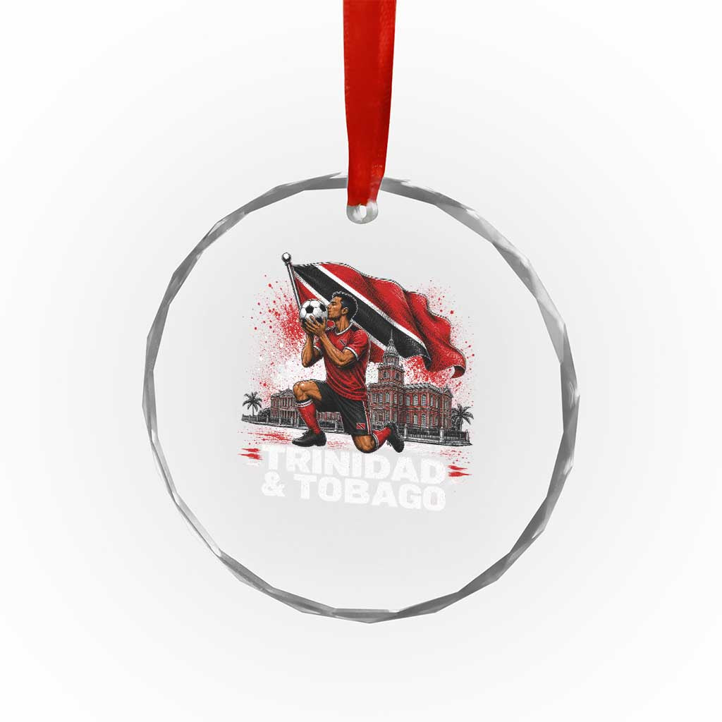 Trinidad and Tobago Soccer Crystal Glass Ornament Patriotic Football Fan Caribbean Pride Gift