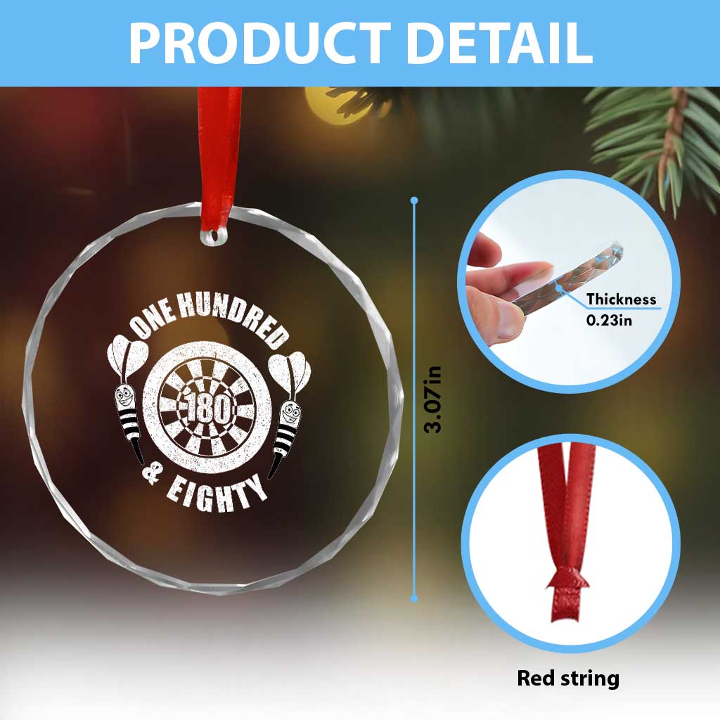 Triple 20 Master Dartist Gift Crystal Glass Ornament One Hundred And Eighty - Wonder Print Shop