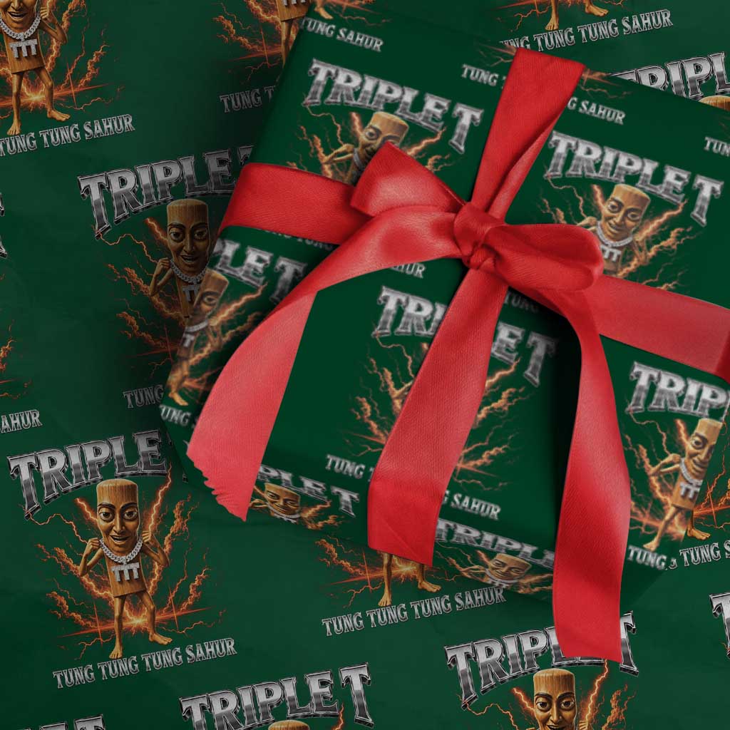 Triple T Tung Tung Tung Sahur Brainrot Meme Wrapping Paper Roll