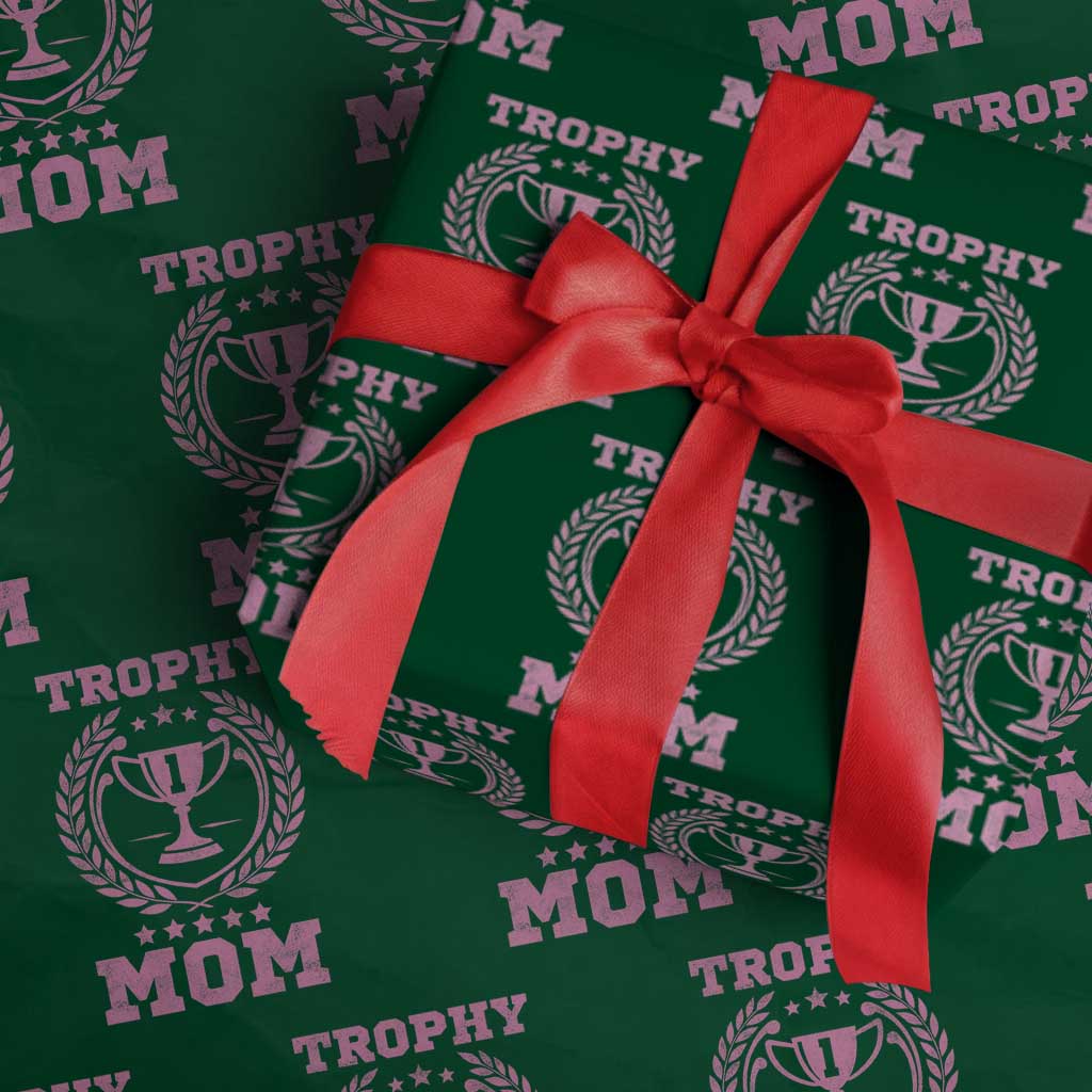 Trophy Mom Wrapping Paper Roll Number One Mama Funny Mother's Day