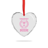 Trophy Mom Heart Crystal Glass Ornament Number One Mama Funny Mother's Day