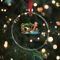 Tropical Beach Six Seven Crystal Glass Ornament Summer Island Vacation Graphic