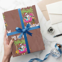 Tropical Beachy Xmas Wrapping Paper Roll Ho Ho Ho Who Needs Snow Santa Xmas In Hawaii Palm Tree