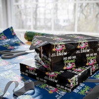 Tropical Beachy Xmas Wrapping Paper Roll Ho Ho Ho Who Needs Snow Santa Xmas In Hawaii Palm Tree