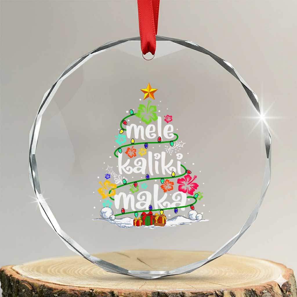 Tropical Hawaiian Xmas Crystal Glass Ornament Mele Kalikimaka Palm Tree Xmas in Hawaii TS02