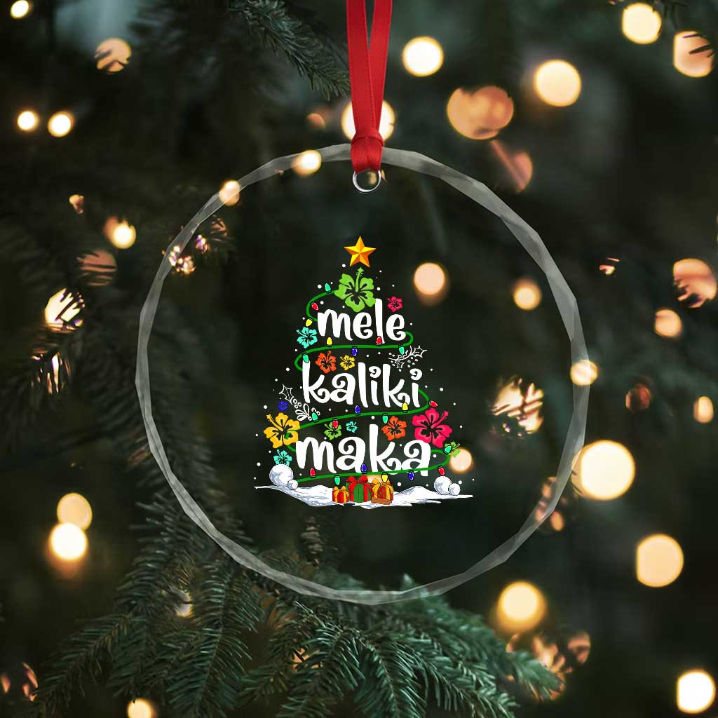 Tropical Hawaiian Xmas Crystal Glass Ornament Mele Kalikimaka Palm Tree Xmas in Hawaii TS02
