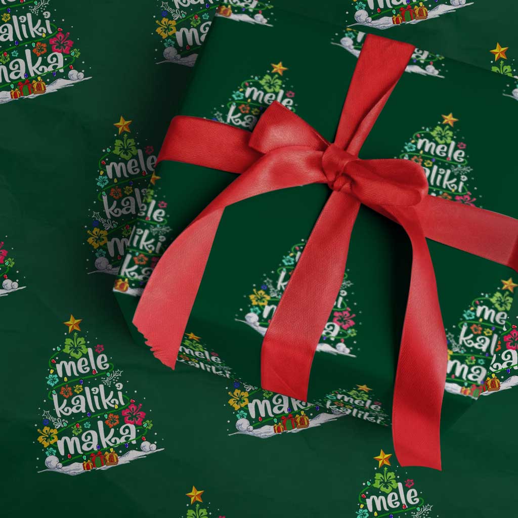 Tropical Hawaiian Xmas Wrapping Paper Roll Mele Kalikimaka Palm Tree In Hawaii