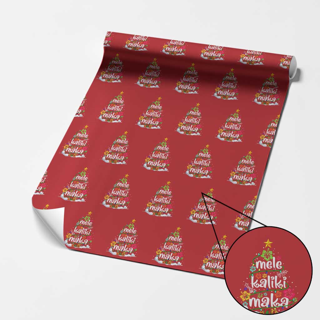 Tropical Hawaiian Xmas Wrapping Paper Roll Mele Kalikimaka Palm Tree In Hawaii